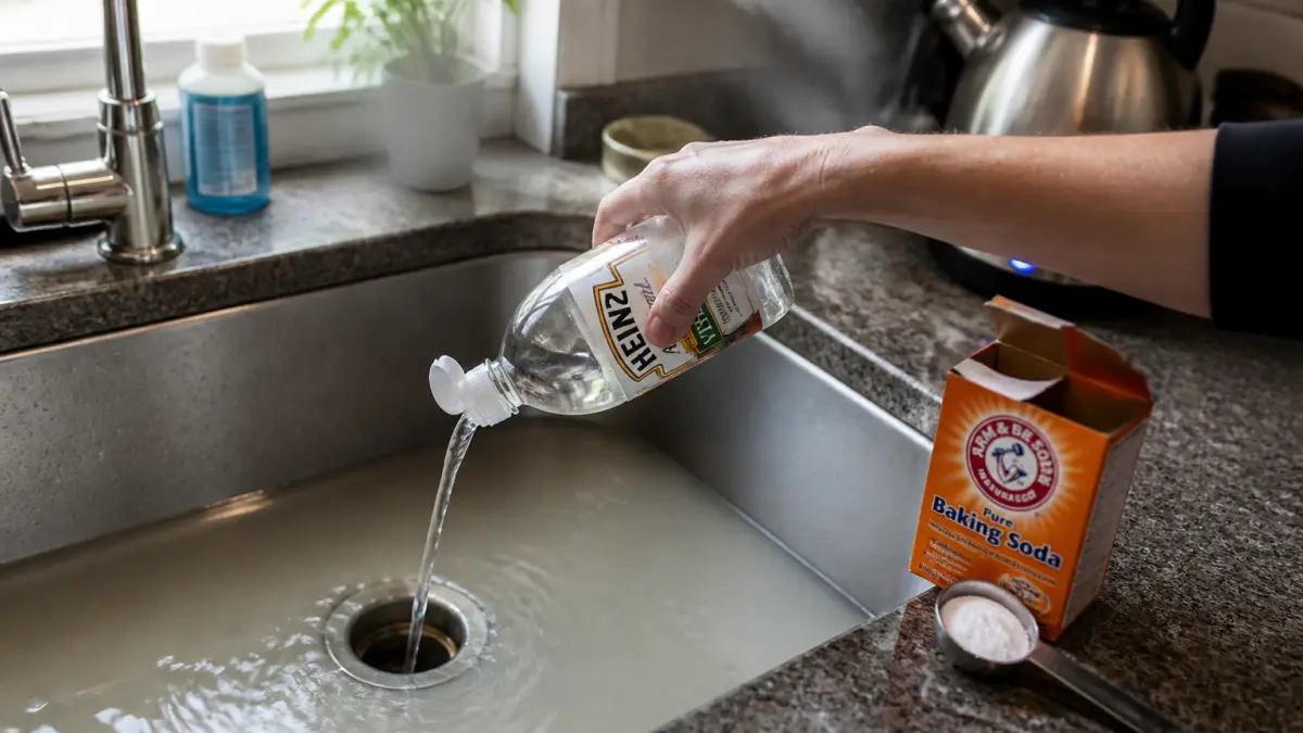 Déboucher un évier avec bicarbonate et vinaigre : efficace ou risqué ?