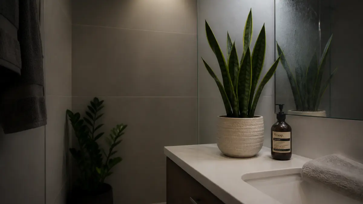 Plante de salle de bain sans lumière : lesquelles tiennent vraiment ?