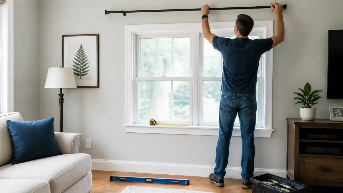 Tringle à rideau : hauteur, largeur et fixation à prévoir avant la pose