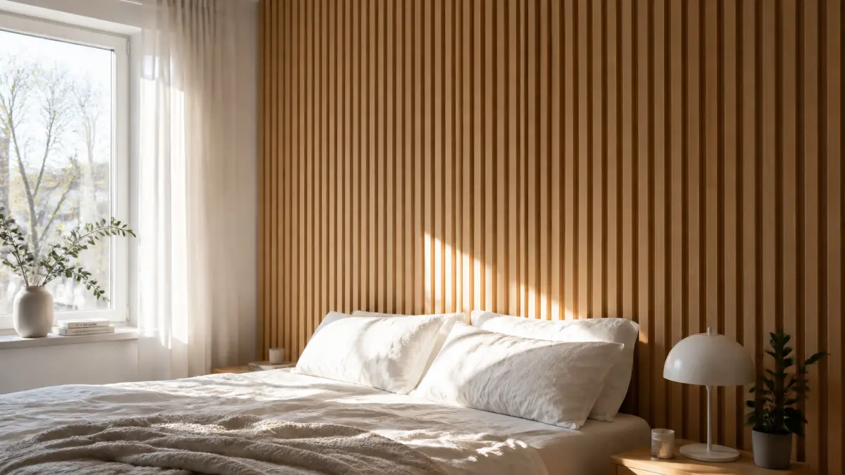 Tête de lit en tasseaux : l’idée déco facile à adopter dans une chambre
