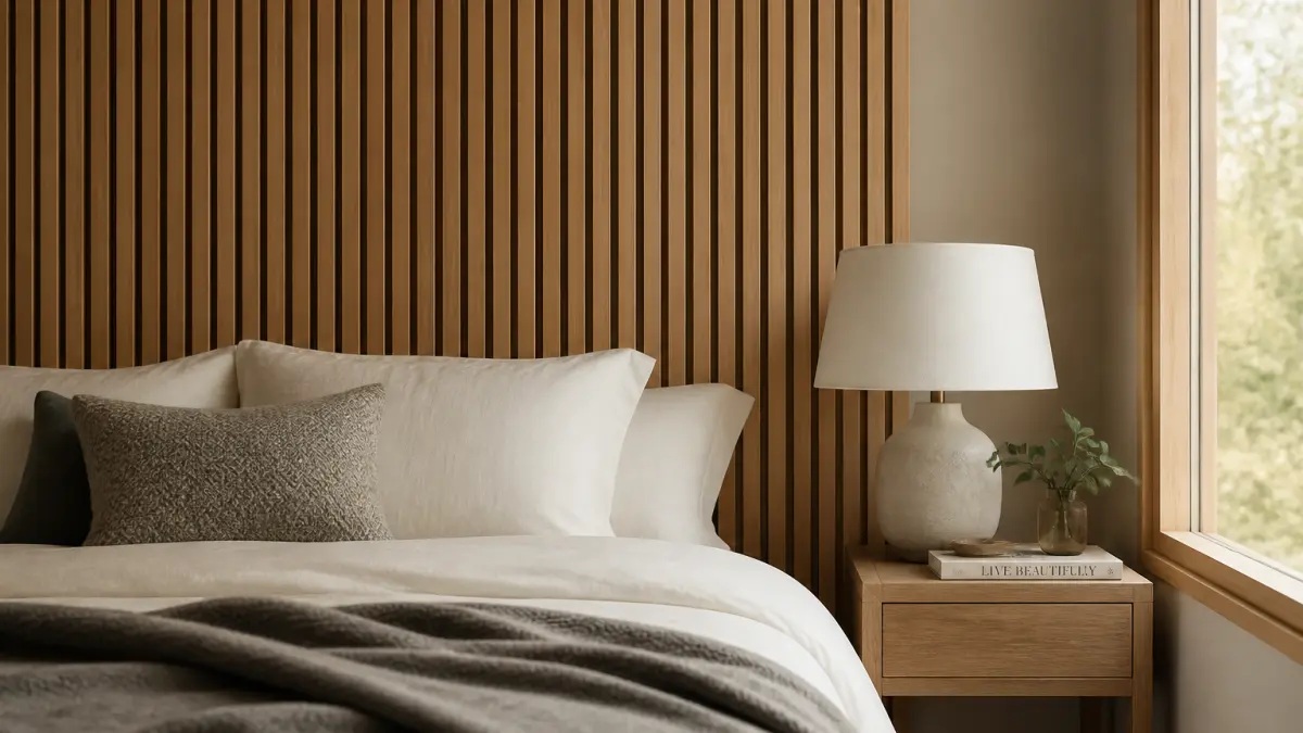 Tête de lit en tasseaux : l’idée déco facile à adopter dans une chambre