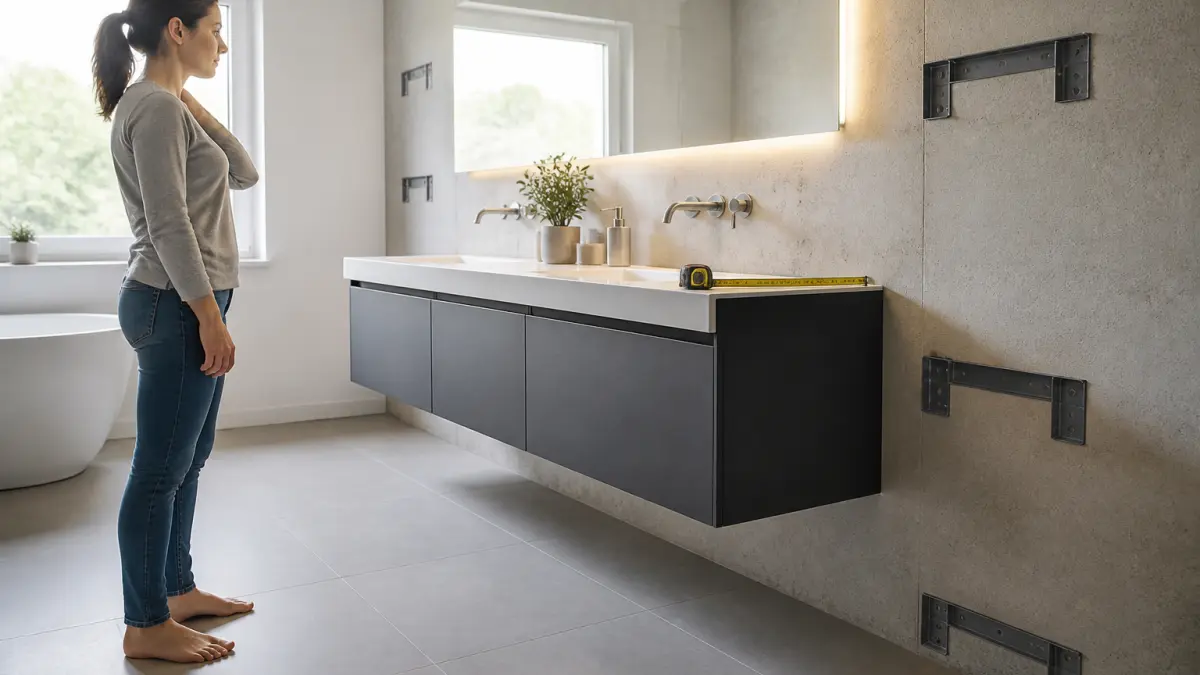 Meuble vasque suspendu : avantages, contraintes et erreurs de pose