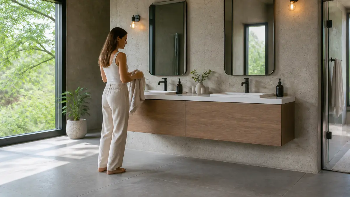 Meuble vasque suspendu : avantages, contraintes et erreurs de pose